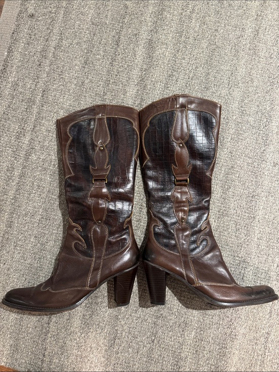 Vera cudio Shoes - Women's Brown Heeled Western Boots